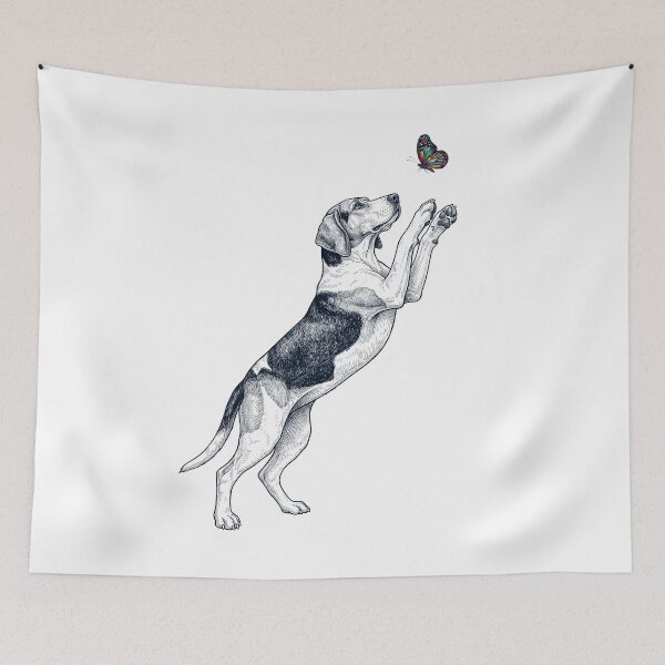 Item preview, Vintage Treeing Walker Coonhound with Butterfly Dog Mom Owner designed and sold by TerryConnells.