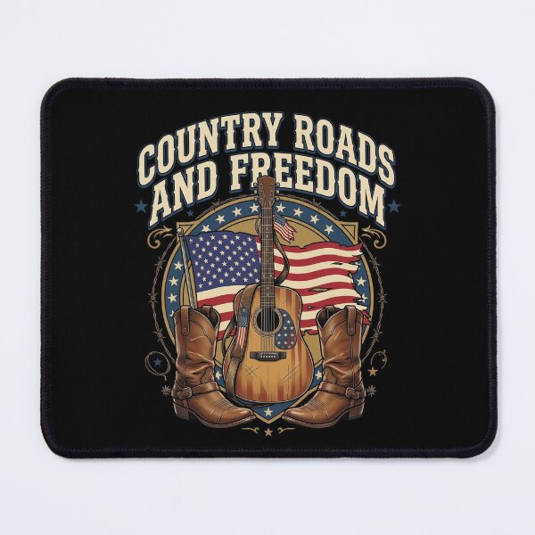 Item preview, Country Roads And Freedom Patriotic 4th of July Shirt designed and sold by ChockletBoy.