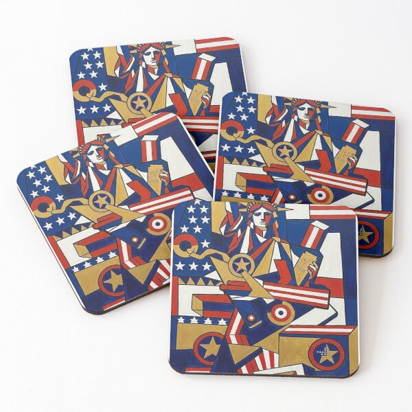 Item preview, USA Cubist Art Poster – Statue of Liberty Abstract Wall Art – ZK PRO designed and sold by zalakopro.