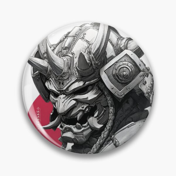 Item preview, Cyber Oni Samurai Mask with Sakura Flowers | Japanese Yokai Warrior Art | Dark Fantasy Mecha Demon Illustration designed and sold by Dyan4.