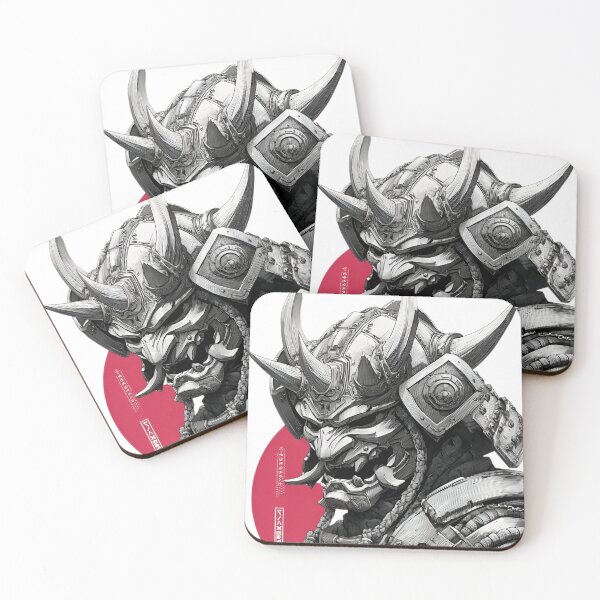 Item preview, Cyber Oni Samurai Mask with Sakura Flowers | Japanese Yokai Warrior Art | Dark Fantasy Mecha Demon Illustration designed and sold by Dyan4.