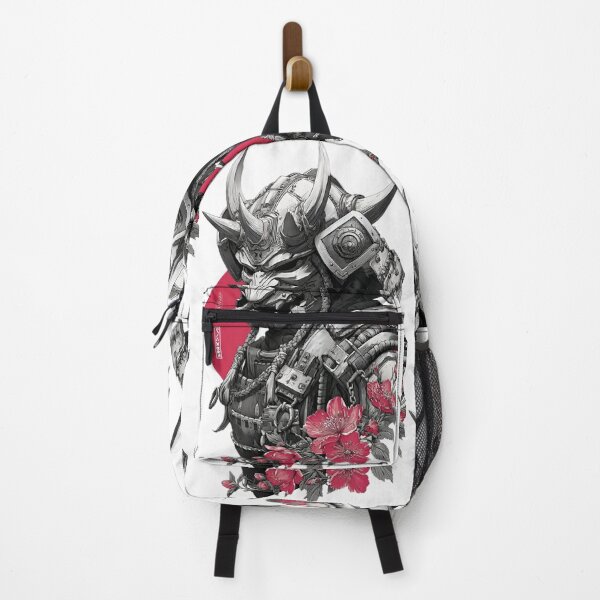 Item preview, Cyber Oni Samurai Mask with Sakura Flowers | Japanese Yokai Warrior Art | Dark Fantasy Mecha Demon Illustration designed and sold by Dyan4.