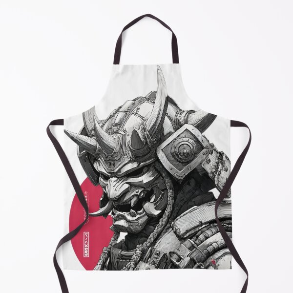 Item preview, Cyber Oni Samurai Mask with Sakura Flowers | Japanese Yokai Warrior Art | Dark Fantasy Mecha Demon Illustration designed and sold by Dyan4.