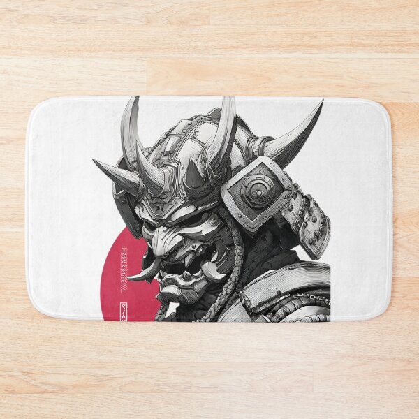 Item preview, Cyber Oni Samurai Mask with Sakura Flowers | Japanese Yokai Warrior Art | Dark Fantasy Mecha Demon Illustration designed and sold by Dyan4.
