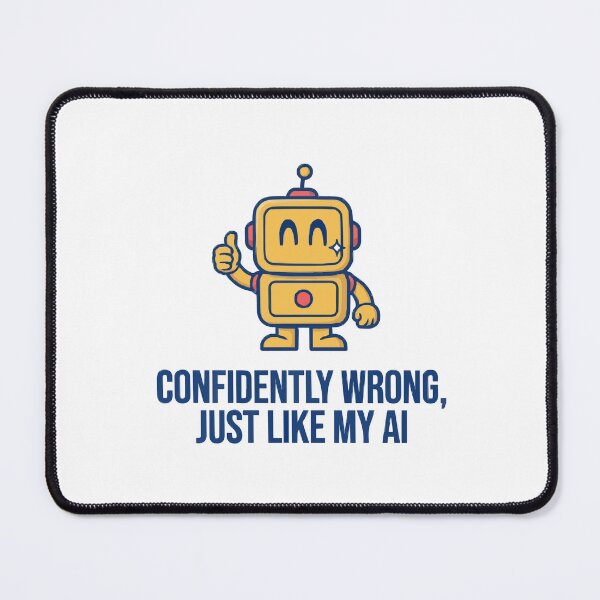 Item preview, Confidently Wrong Just Like My AI Robot Humor designed and sold by Bianca Oltean.
