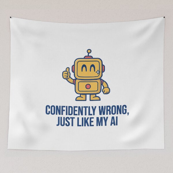 Item preview, Confidently Wrong Just Like My AI Robot Humor designed and sold by Bianca Oltean.