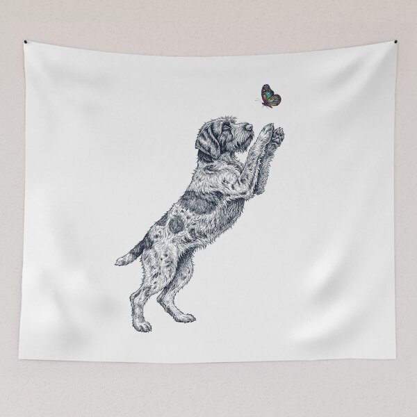 Item preview, Vintage Wirehaired Pointing Griffon with Butterfly Dog Mom Owner designed and sold by TerryConnells.