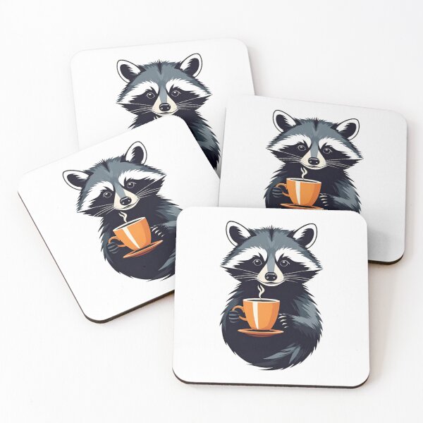 Item preview, Cute Raccoon Holding Coffee Cup Illustration designed and sold by AlxVel.