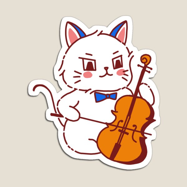 Item preview, Blue and white cat plays cello designed and sold by CheeYeeAnn.