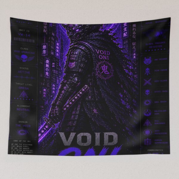 Item preview, Void Oni (Series 9) - Cyberpunk Interstellar Demon Mecha Warrior Art designed and sold by RiteshCenter.