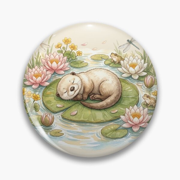 Item preview, Dreamy Otter Lily Pad Summer designed and sold by CalmCapy Co.