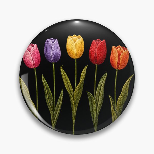 Item preview, Colorful Tulip Embroidery designed and sold by ColorSplash123.