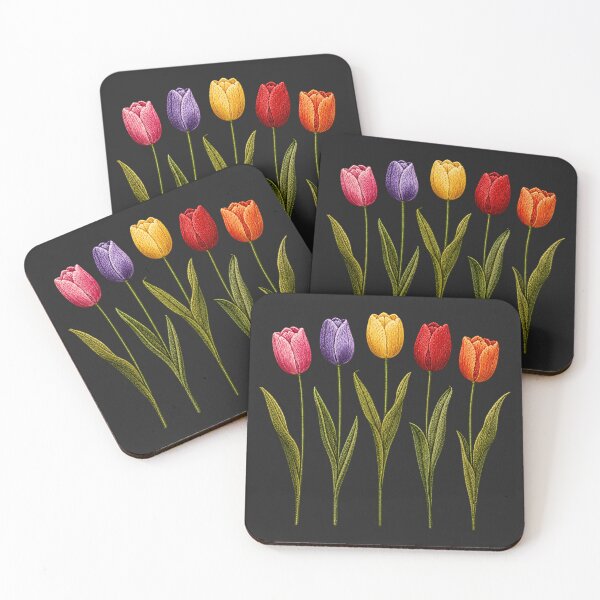 Item preview, Colorful Tulip Embroidery designed and sold by ColorSplash123.