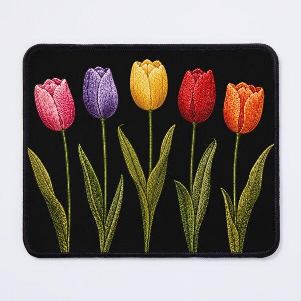 Item preview, Colorful Tulip Embroidery designed and sold by ColorSplash123.