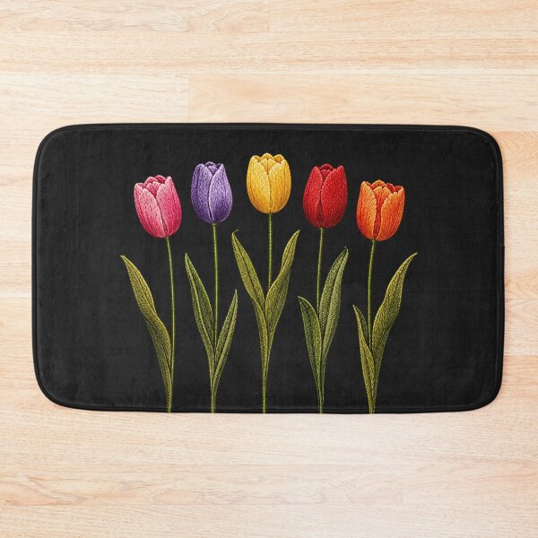 Item preview, Colorful Tulip Embroidery designed and sold by ColorSplash123.