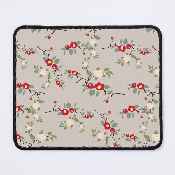 Item preview, Vintage Oatmeal Beige Camellia Floral Seamless Pattern designed and sold by MOONLIT MIRAGE.