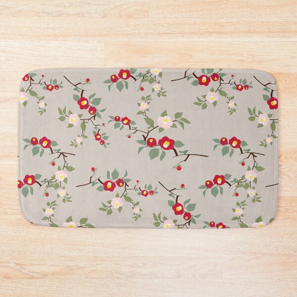 Item preview, Vintage Oatmeal Beige Camellia Floral Seamless Pattern designed and sold by MOONLIT MIRAGE.