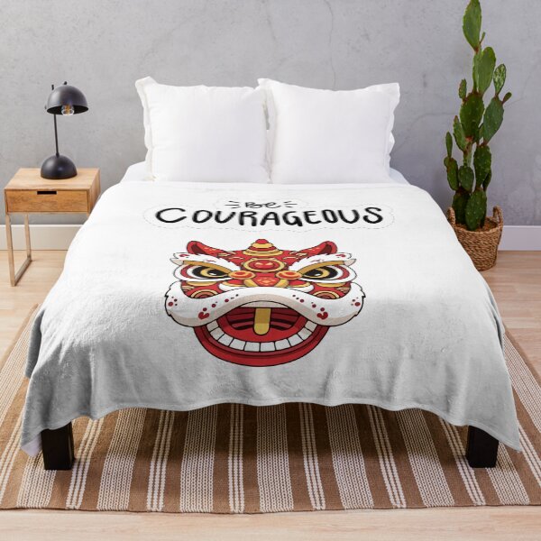 Item preview, Positive vibe good quote Be courageous Be Courageous Chinese Lion Dance Illustration – Inspirational Motivation Quote Design designed and sold by JessLamunn89.