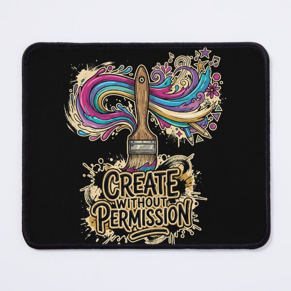 Item preview, Create Without Permission – Vibrant Artistic Freedom Retro Design designed and sold by DesignDoodleArt.