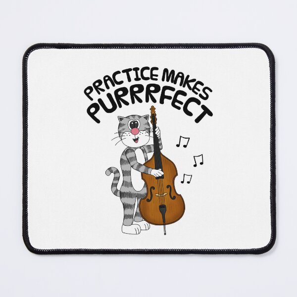 Item preview, Cat Playing Double Bass, Practice Makes Purrrfect, Bassist designed and sold by doodlerob.