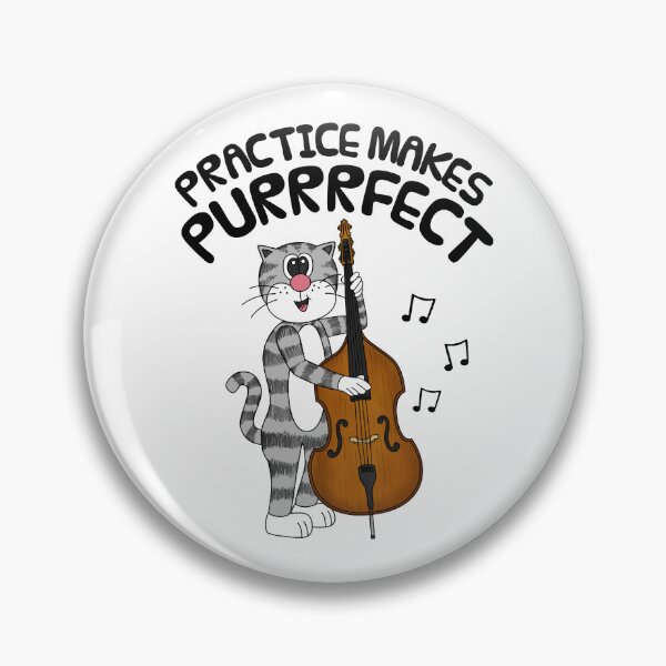 Item preview, Cat Playing Double Bass, Practice Makes Purrrfect, Bassist designed and sold by doodlerob.