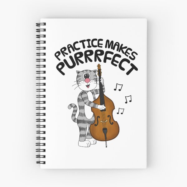 Item preview, Cat Playing Double Bass, Practice Makes Purrrfect, Bassist designed and sold by doodlerob.