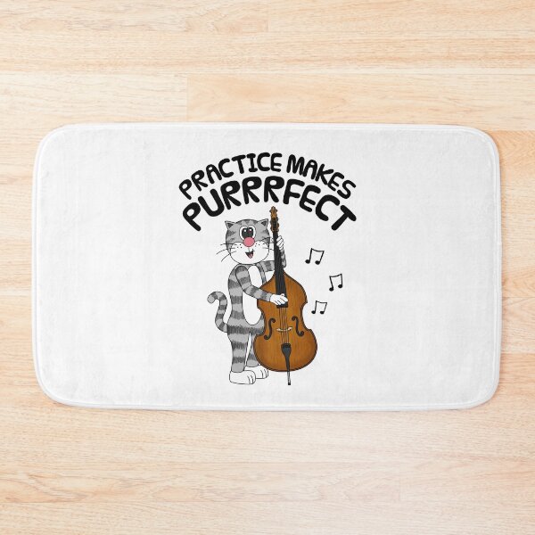 Item preview, Cat Playing Double Bass, Practice Makes Purrrfect, Bassist designed and sold by doodlerob.