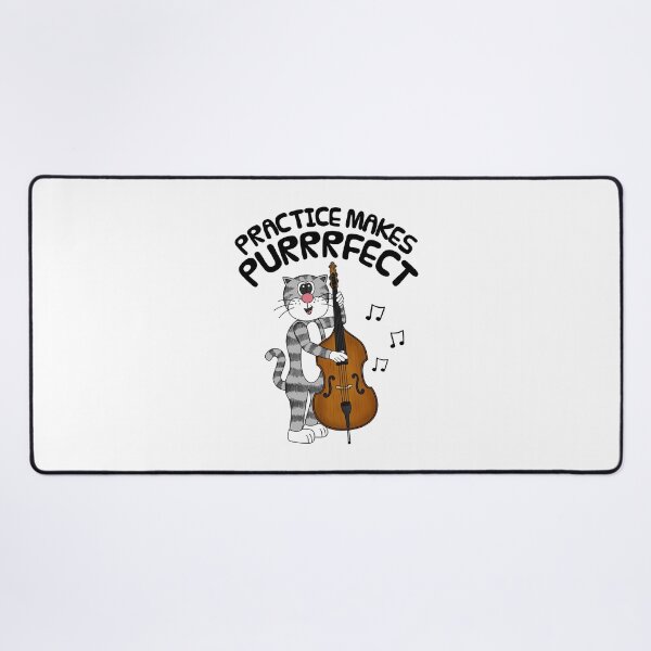Item preview, Cat Playing Double Bass, Practice Makes Purrrfect, Bassist designed and sold by doodlerob.