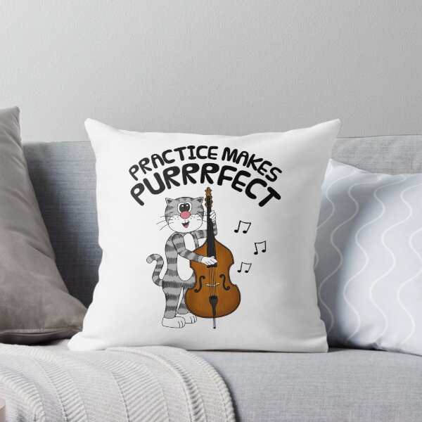 Item preview, Cat Playing Double Bass, Practice Makes Purrrfect, Bassist designed and sold by doodlerob.