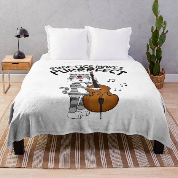 Item preview, Cat Playing Double Bass, Practice Makes Purrrfect, Bassist designed and sold by doodlerob.