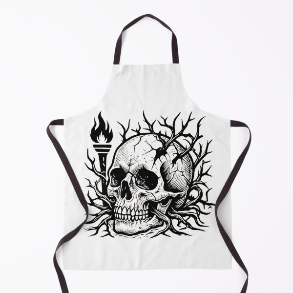 Item preview, Human skull with dry branches and burning torch designed and sold by By:MarcinK.