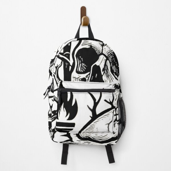 Item preview, Human skull with dry branches and burning torch designed and sold by Linework Studio.