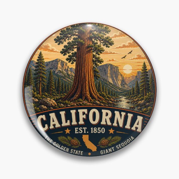 Item preview, California Retro State Badge – Vintage Travel Graphic designed and sold by Mac Sketches.