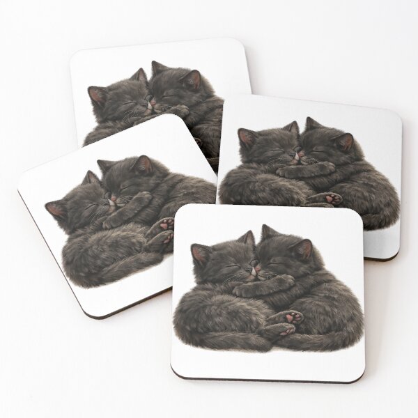 Item preview, Sleeping Kitten Duo – Cozy Cute Cats designed and sold by AstraDrip Studio.