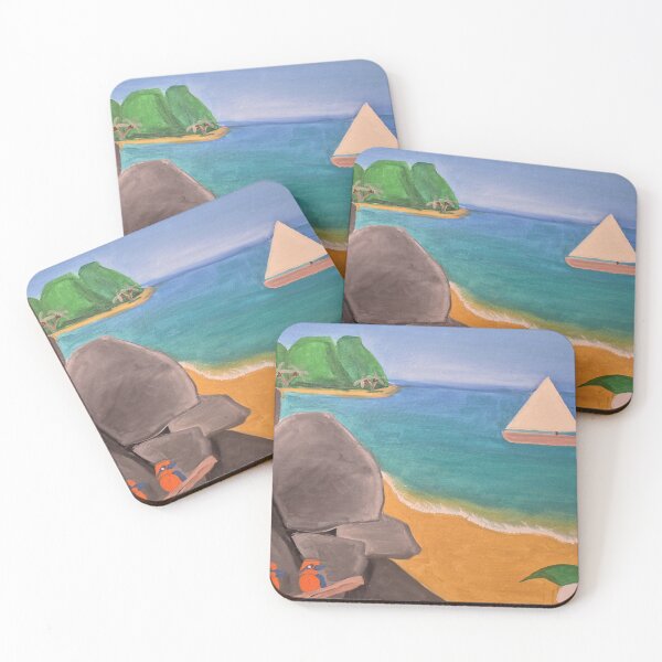 Item preview, Guam Kingfishers on a Beach designed and sold by Petrina Paints.