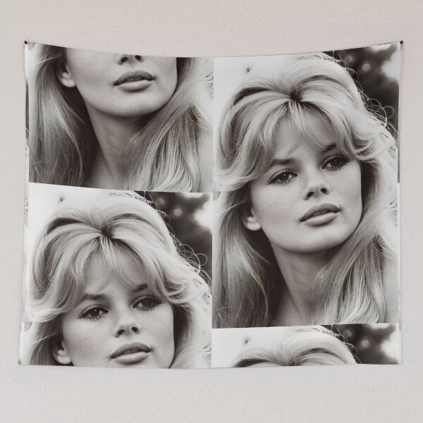 Item preview, Character - Portrait Black and White Bouffant Hairstyle Emblematic designed and sold by Beat-It.