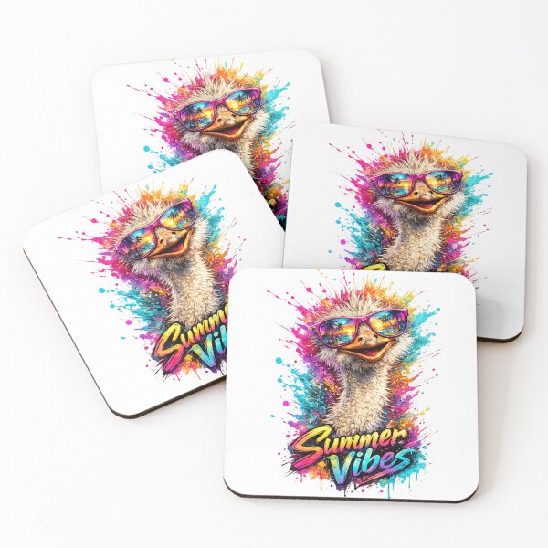 Item preview, Summer Vibes Ostrich – Cool Sunglasses Color Splash designed and sold by GooniSL.