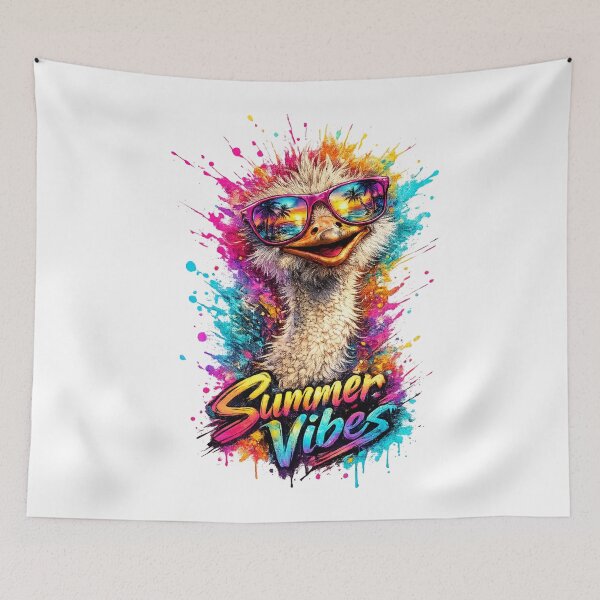 Item preview, Summer Vibes Ostrich – Cool Sunglasses Color Splash designed and sold by GooniSL.