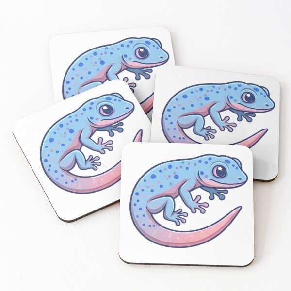 Item preview, Pastel Blue Gecko Cute Reptile Sticker designed and sold by HoneyBreezeCo.