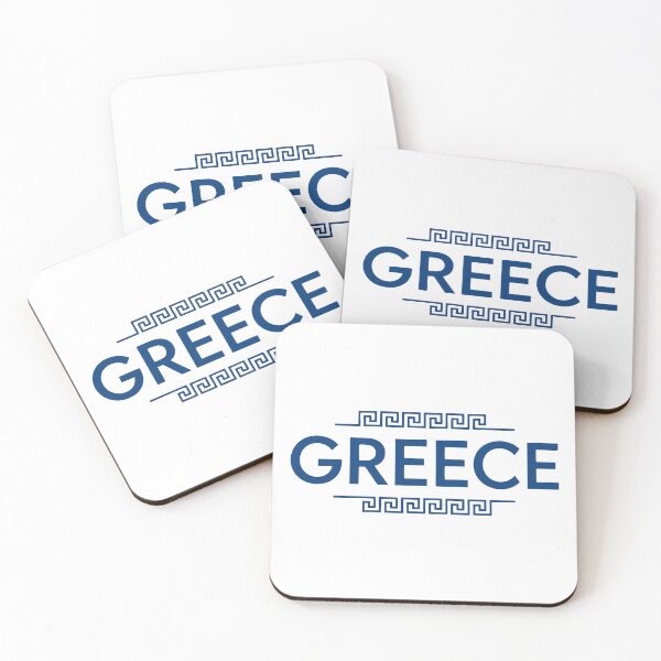 Item preview, Classic Greece Key Motif - Deep Aegean Blue Typography designed and sold by angelisart.