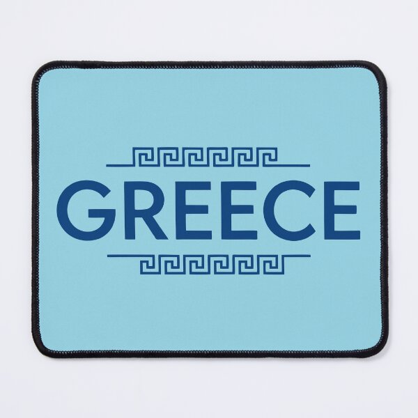 Item preview, Classic Greece Key Motif - Deep Aegean Blue Typography designed and sold by angelisart.