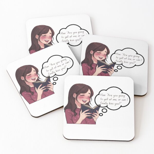 Item preview, Blushing Romance Reader Cute Anime Girl  designed and sold by Stickers-maker2.
