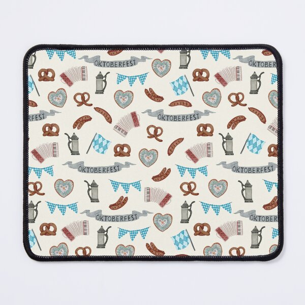Item preview, Watercolor Bavarian Flag and Pretzels Cream Oktoberfest Pattern designed and sold by svitlaarty.