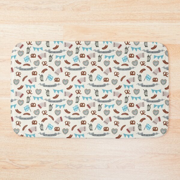 Item preview, Watercolor Bavarian Flag and Pretzels Cream Oktoberfest Pattern designed and sold by svitlaarty.
