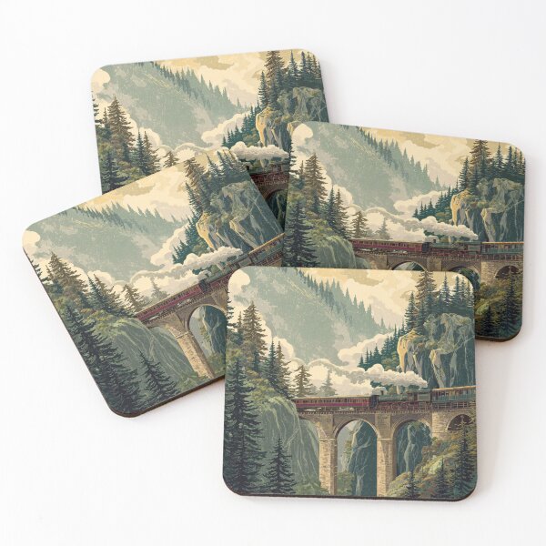 Item preview, Vintage steam train railway  designed and sold by gaylelyons.