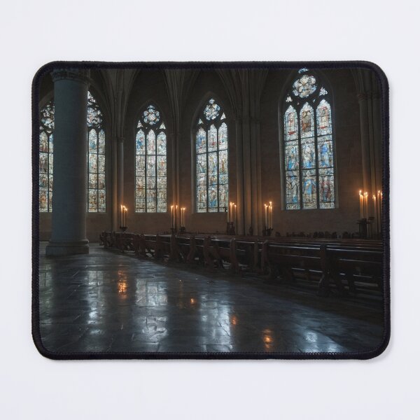 Item preview, Cloaked Stranger Inside Gothic Cathedral designed and sold by GeoWhimsy Studio.