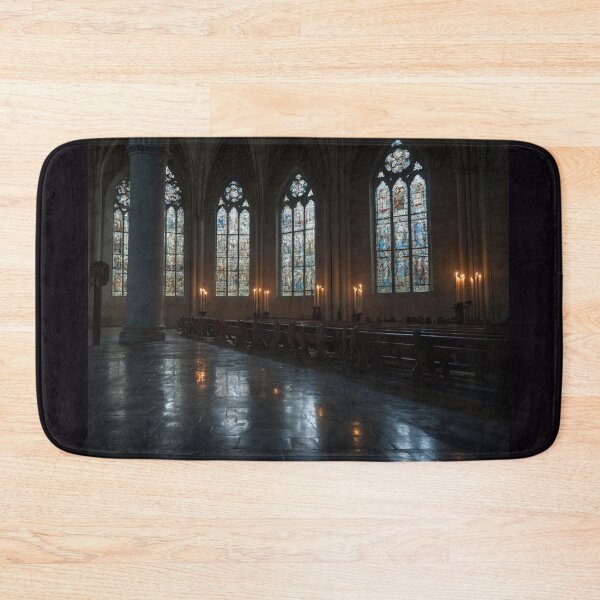 Item preview, Cloaked Stranger Inside Gothic Cathedral designed and sold by GeoWhimsy Studio.