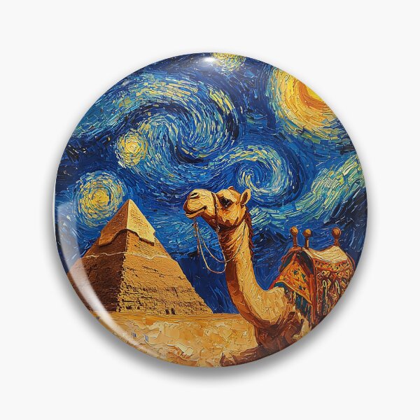 Item preview, Camel Pyramid Egyptian Egypt Van Gogh Style Starry Night T-Shirt designed and sold by JJLetterDesigns.