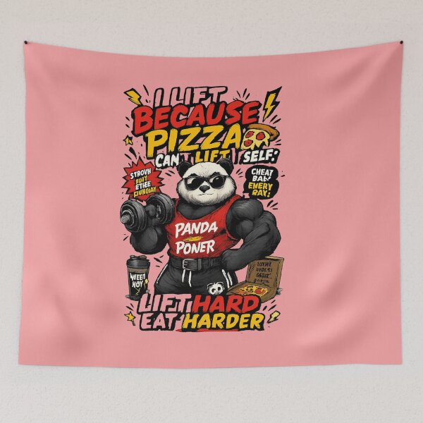 Item preview, Funny Gym Panda Pizza Lover Lift Hard Eat Harder designed and sold by mr.bardook.