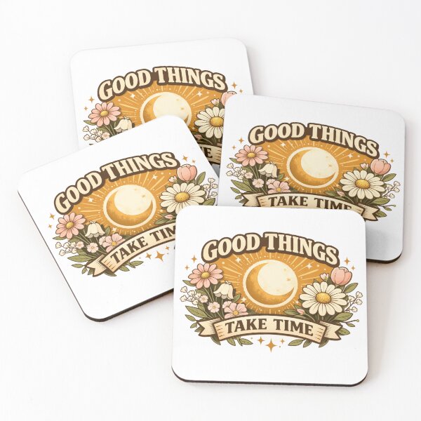 Item preview, Good Things Take Time - Retro Aesthetic Flowers & Moon designed and sold by GUINewAlex.